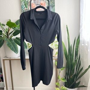 Body con button up Black Cut Out Dress urban outfitters